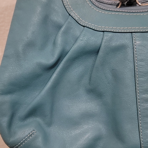 Blue Leather Shoulder Bag - Picture 3 of 10